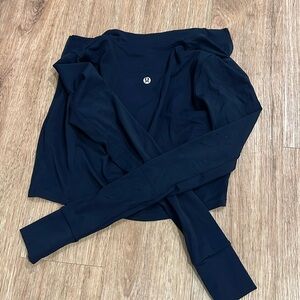 Navy Blue LuluLemon Cropped Zip-Up